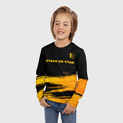 Лонгслив детский Attack on Titan - gold gradient: символ сверху, цвет: 3D-принт — фото 2