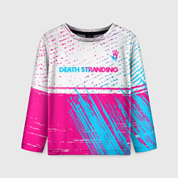 Детский лонгслив Death Stranding neon gradient style: символ сверху