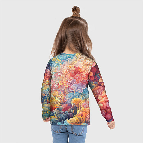 Детский лонгслив Леопард в тропиках / 3D-принт – фото 6