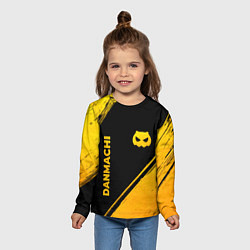 Лонгслив детский DanMachi - gold gradient: надпись, символ, цвет: 3D-принт — фото 2