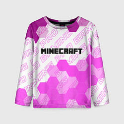 Лонгслив детский Minecraft pro gaming: символ сверху, цвет: 3D-принт