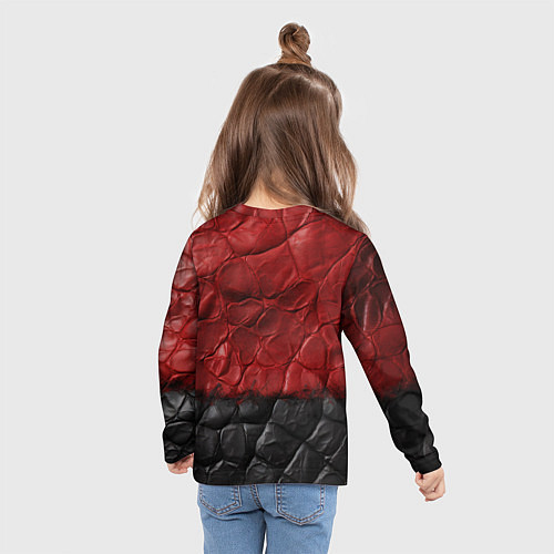 Детский лонгслив CS GO red black texture / 3D-принт – фото 6