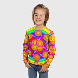 Лонгслив детский Узор цвета хохломы, цвет: 3D-принт — фото 2