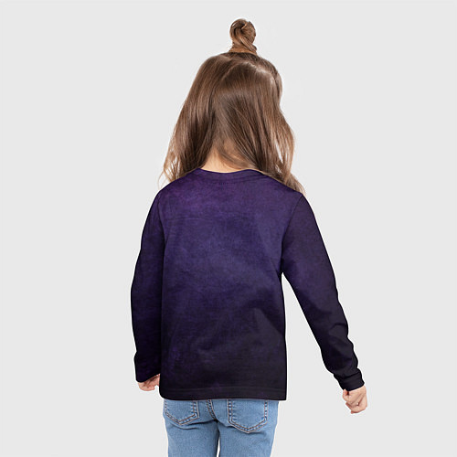 Детский лонгслив Фиолетово-черный градиент / 3D-принт – фото 6
