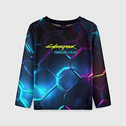 Лонгслив детский Neon cyberpunk logo, цвет: 3D-принт