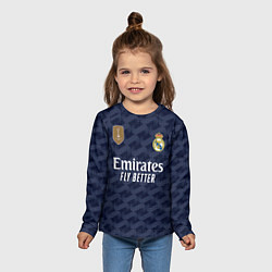 Лонгслив детский Винисиус Жуниор Реал Мадрид форма 2324 гостевая, цвет: 3D-принт — фото 2
