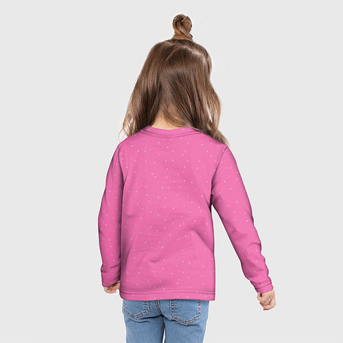 Детский лонгслив Нежный розовый кружочки / 3D-принт – фото 6
