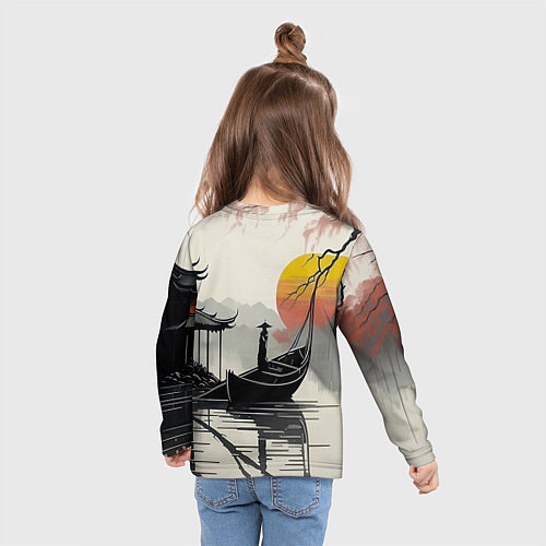 Детский лонгслив Красота Японии / 3D-принт – фото 6