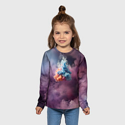 Лонгслив детский Разноцветный клуб дыма, цвет: 3D-принт — фото 2