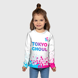 Лонгслив детский Tokyo Ghoul neon gradient style: символ сверху, цвет: 3D-принт — фото 2