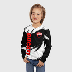 Лонгслив детский Ducati - мазки краски, цвет: 3D-принт — фото 2