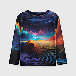 Лонгслив детский Пейзаж цифрового измерения, цвет: 3D-принт