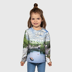 Лонгслив детский Карелия горный парк Рускеала, цвет: 3D-принт — фото 2