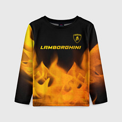 Лонгслив детский Lamborghini - gold gradient: символ сверху, цвет: 3D-принт
