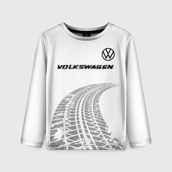 Лонгслив детский Volkswagen speed на светлом фоне со следами шин: с, цвет: 3D-принт