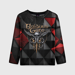 Лонгслив детский Baldurs Gate 3 logo red black, цвет: 3D-принт