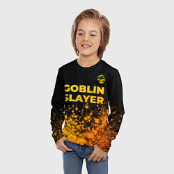 Лонгслив детский Goblin Slayer - gold gradient: символ сверху, цвет: 3D-принт — фото 2