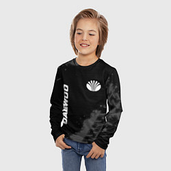 Лонгслив детский Daewoo speed на темном фоне со следами шин: надпис, цвет: 3D-принт — фото 2