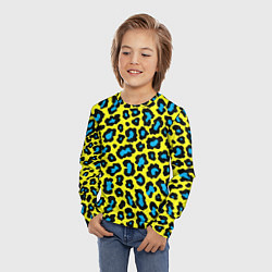 Лонгслив детский Кислотный леопард паттерн, цвет: 3D-принт — фото 2