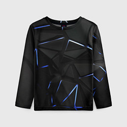 Детский лонгслив Black texture neon line