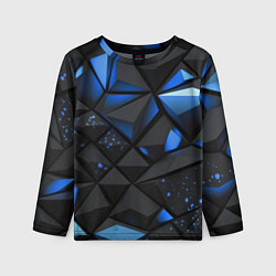 Лонгслив детский Blue black texture, цвет: 3D-принт