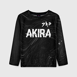 Лонгслив детский Akira glitch на темном фоне: символ сверху, цвет: 3D-принт