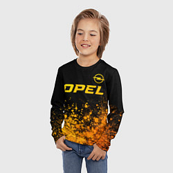 Лонгслив детский Opel - gold gradient: символ сверху, цвет: 3D-принт — фото 2