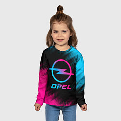 Лонгслив детский Opel - neon gradient, цвет: 3D-принт — фото 2