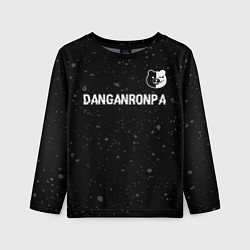 Лонгслив детский Danganronpa glitch на темном фоне: символ сверху, цвет: 3D-принт