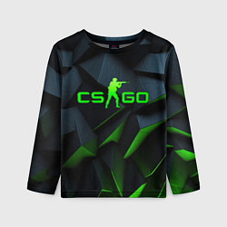 Лонгслив детский CSGO green texture logo, цвет: 3D-принт