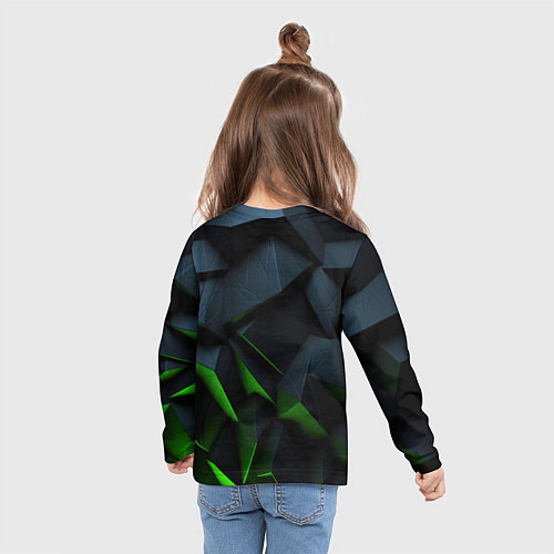 Детский лонгслив Juventus black green logo / 3D-принт – фото 6