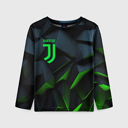 Лонгслив детский Juventus black green logo, цвет: 3D-принт