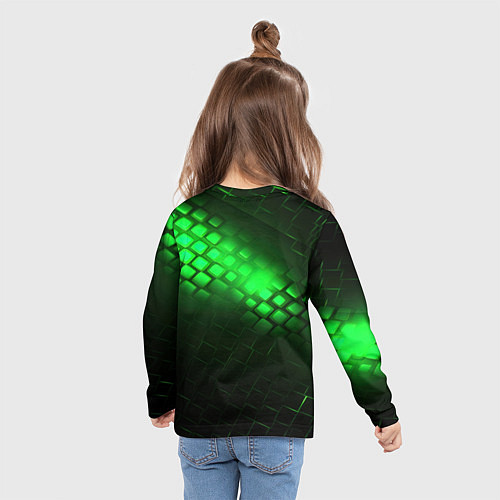 Детский лонгслив Juventus green logo neon / 3D-принт – фото 6