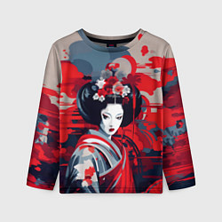 Лонгслив детский Geisha vector style, цвет: 3D-принт