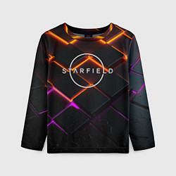 Лонгслив детский Starfield logo orange abstract, цвет: 3D-принт