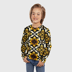 Лонгслив детский Витражная лилия узор, цвет: 3D-принт — фото 2