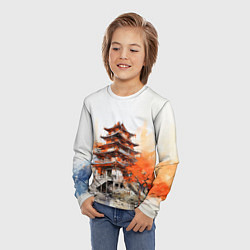 Лонгслив детский Японский замок, цвет: 3D-принт — фото 2