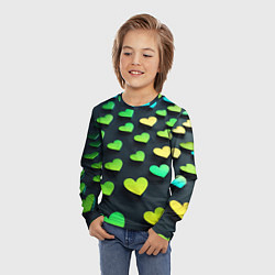 Лонгслив детский Паттерн - сердца градиент - нейросеть, цвет: 3D-принт — фото 2