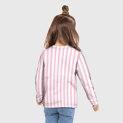 Детский лонгслив Имя Мария в стиле Барби: розовая полоска / 3D-принт – фото 6