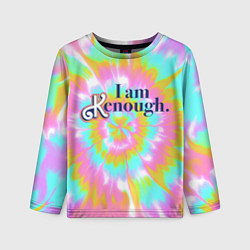 Лонгслив детский I am Kenough - retro tie-dye, цвет: 3D-принт