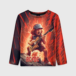 Лонгслив детский ACDC fire rock, цвет: 3D-принт