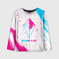 Лонгслив детский No Mans Sky neon gradient style, цвет: 3D-принт