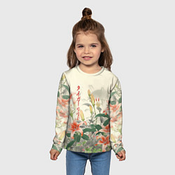 Лонгслив детский Тигровые лилии - японский стиль, цвет: 3D-принт — фото 2