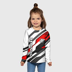 Лонгслив детский Honda - red and white, цвет: 3D-принт — фото 2