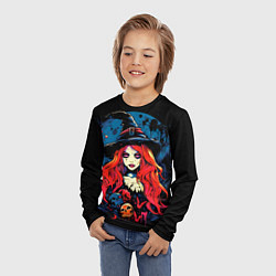 Лонгслив детский Ведьма с красными волосами, цвет: 3D-принт — фото 2