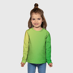 Лонгслив детский Градиент - зеленый лайм, цвет: 3D-принт — фото 2