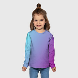 Лонгслив детский Градиент - слива в небе, цвет: 3D-принт — фото 2