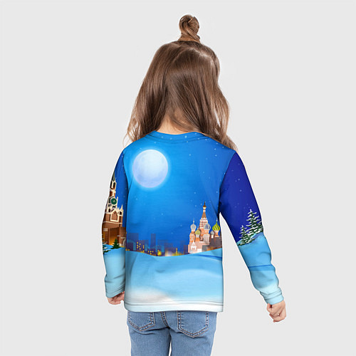 Детский лонгслив Дракончик в очках у елки / 3D-принт – фото 6