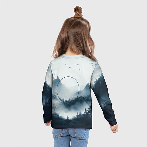 Детский лонгслив Утренние горы / 3D-принт – фото 6