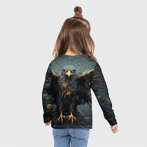 Детский лонгслив Орёл с расправленными крыльями / 3D-принт – фото 6
